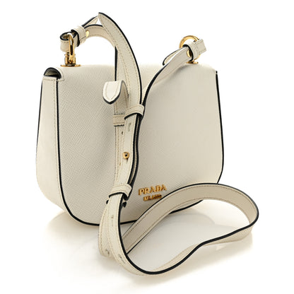 Prada Saffiano Cuir Pattina Shoulder Bag White 3 of 9