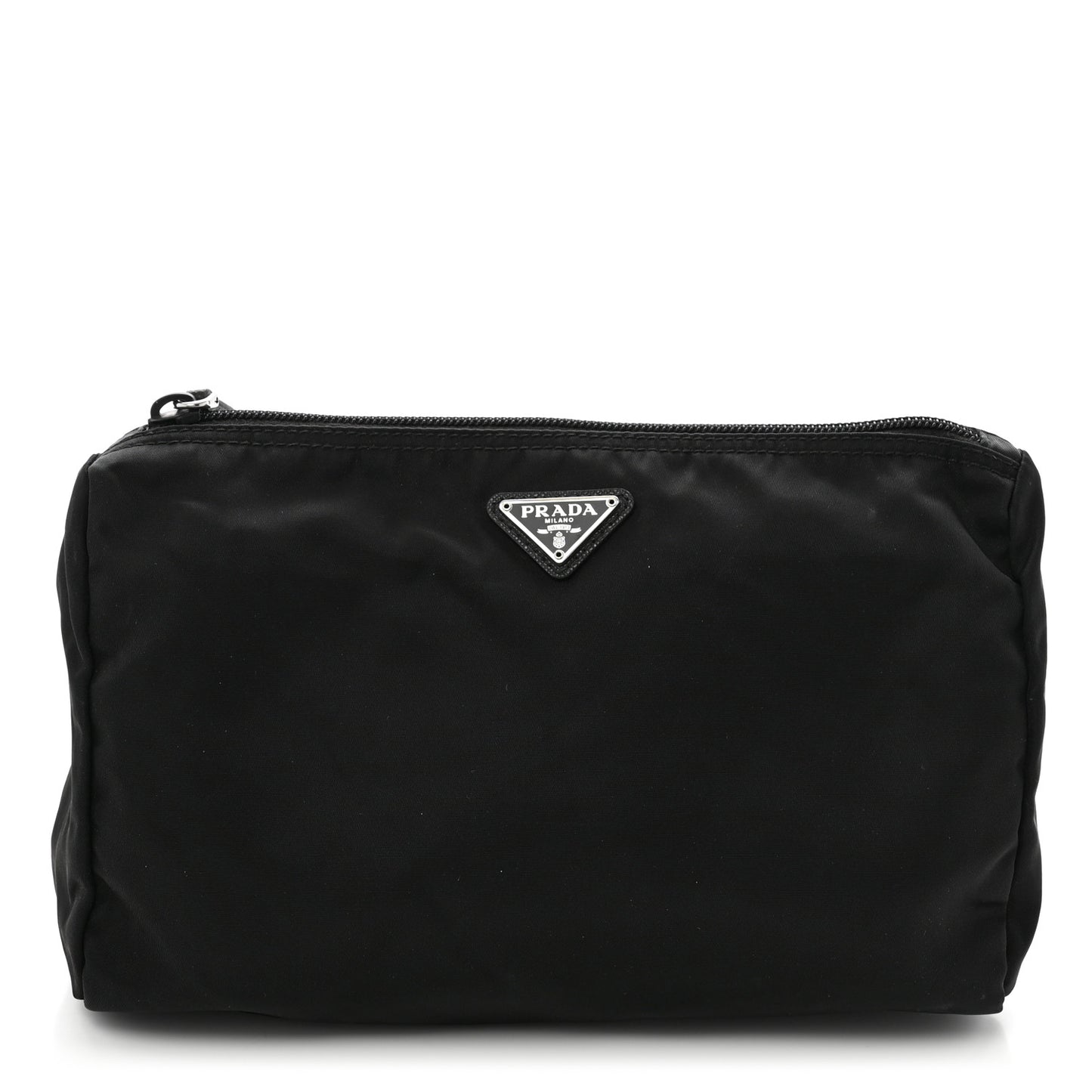 Nylon Tessuto Cosmetic Pouch Black