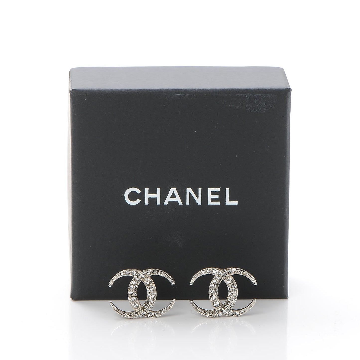 Crystal CC Moon Earrings Silver
