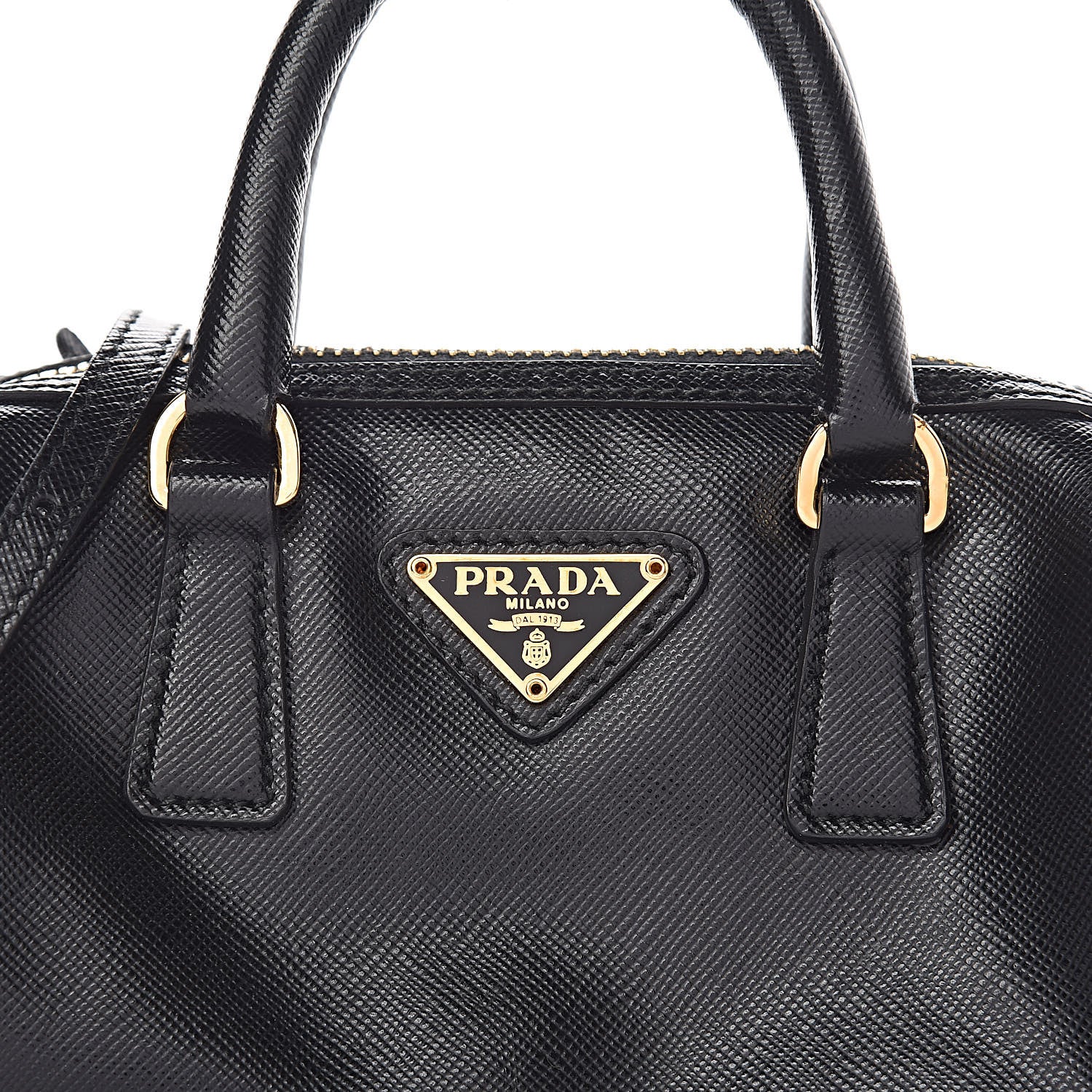 Prada Saffiano Vernice Lux Mini Convertible Bowler Black 9 of 11