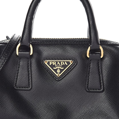 Prada Saffiano Vernice Lux Mini Convertible Bowler Black 9 of 11