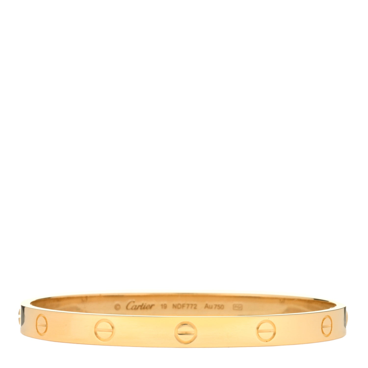 Cartier 18K Yellow Gold LOVE Bracelet 19 1 of 3
