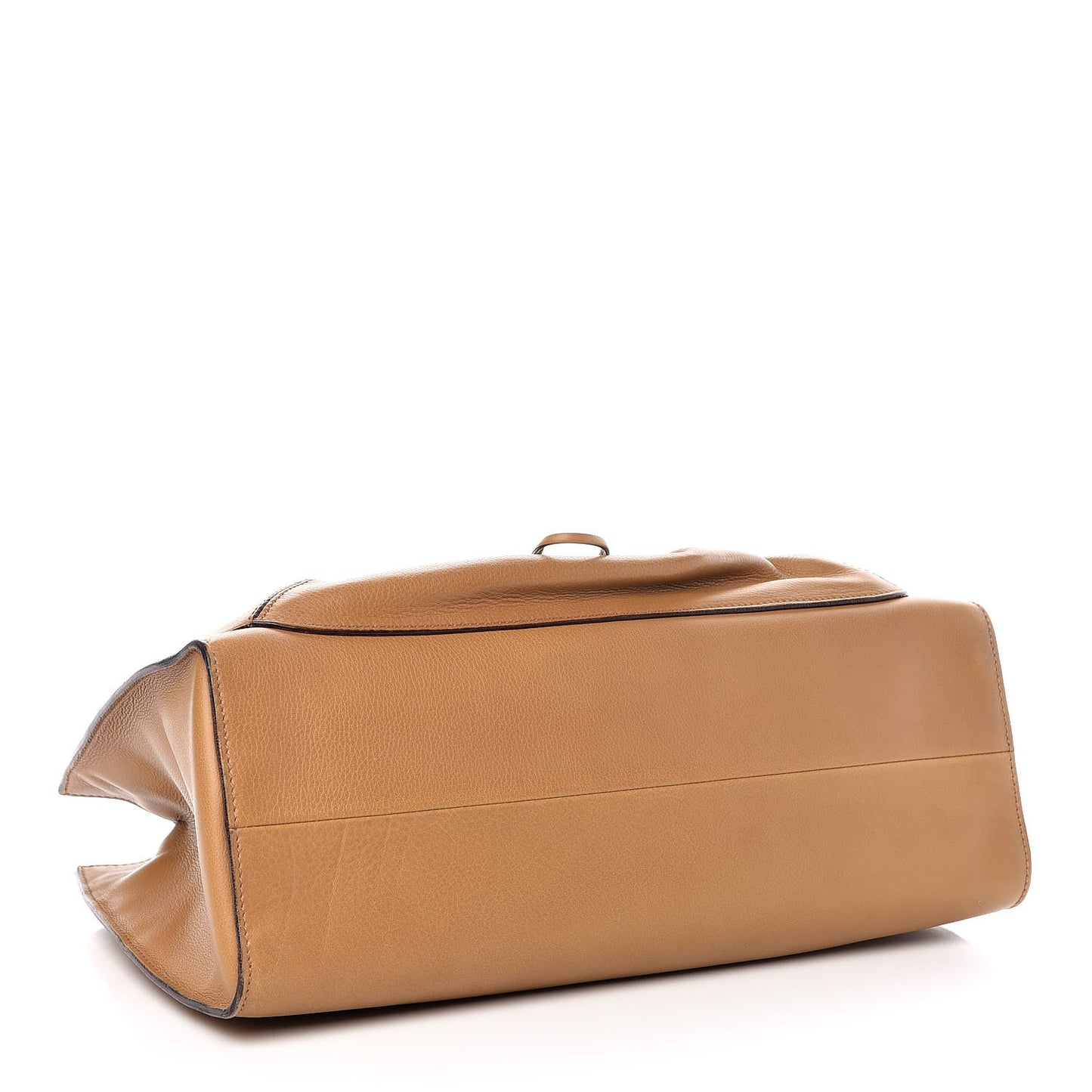 Calfskin Bamboo Handle Tote Tan