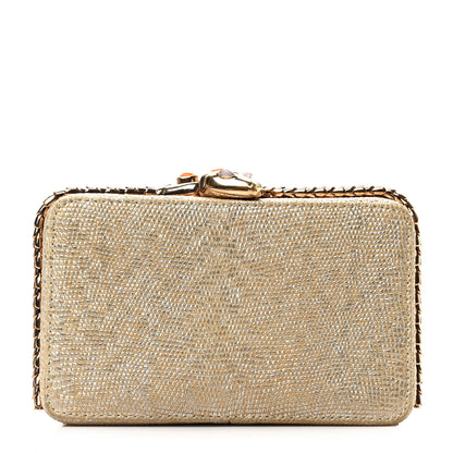 Bulgari Lizard Serpenti Hypnotic Jade Cocktail Clutch Gold 1 of 7