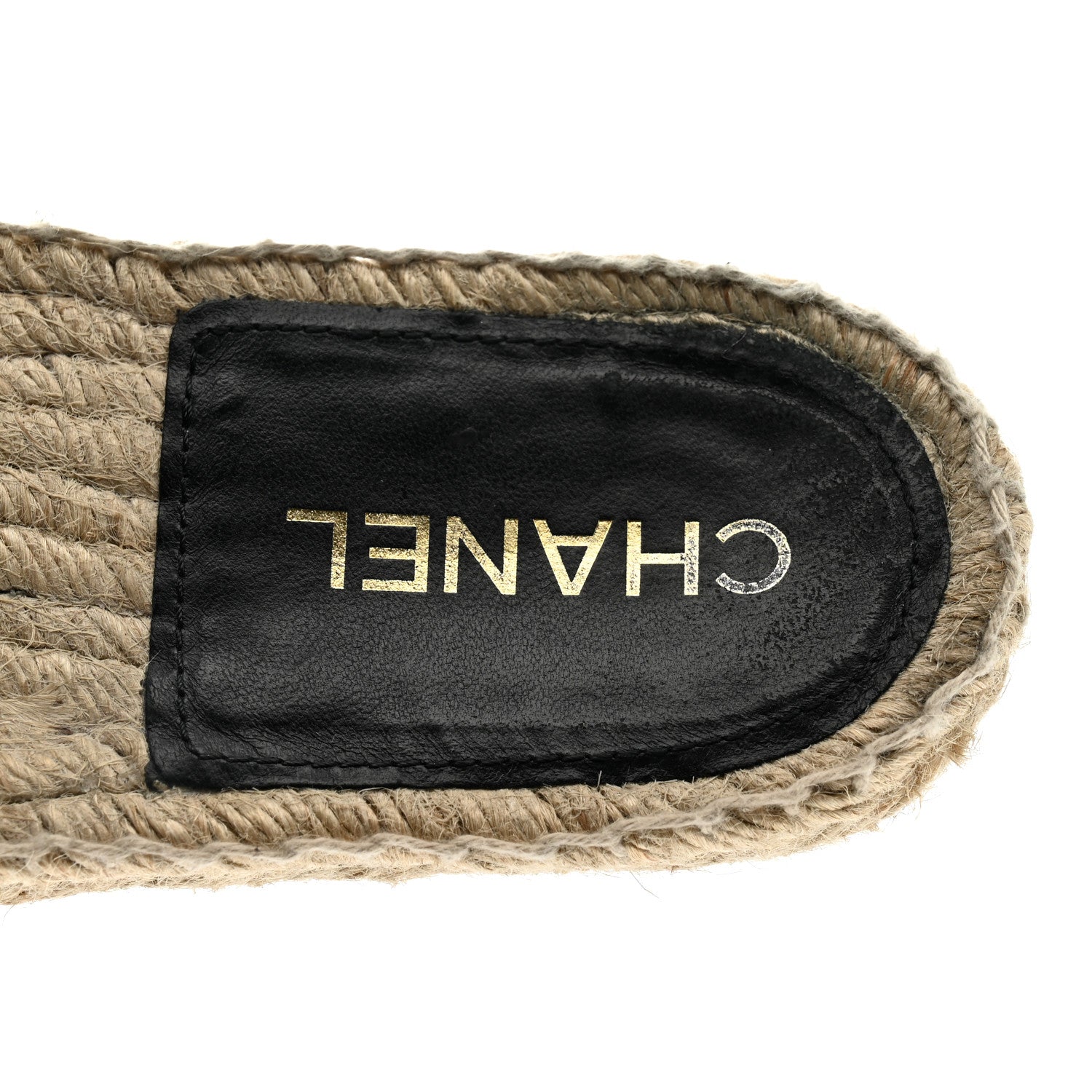 Chanel Wool Laminated Lambskin CC Slide Sandals 39 Black Gold 8 of 10
