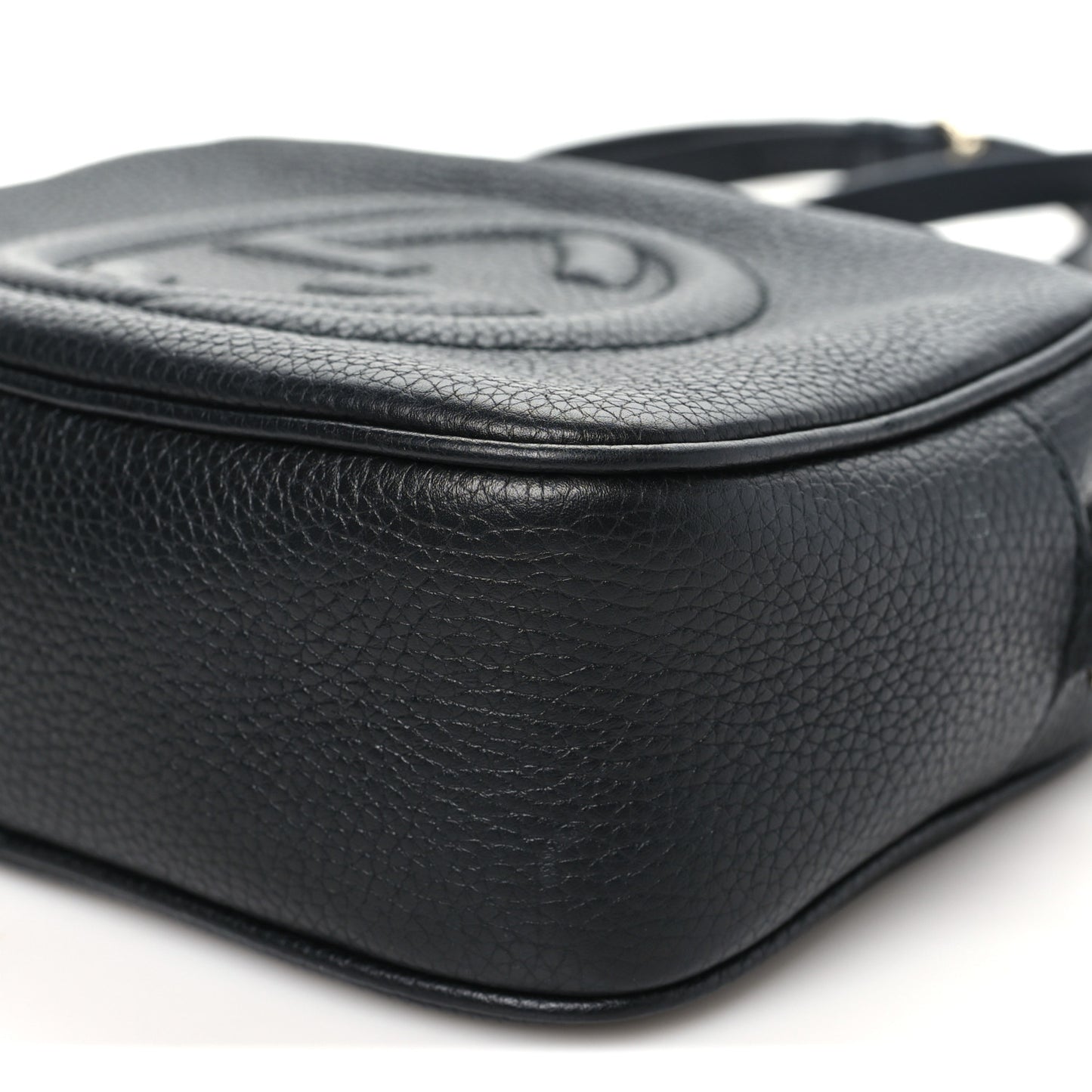 Pebbled Calfskin Small Soho Disco Bag Black