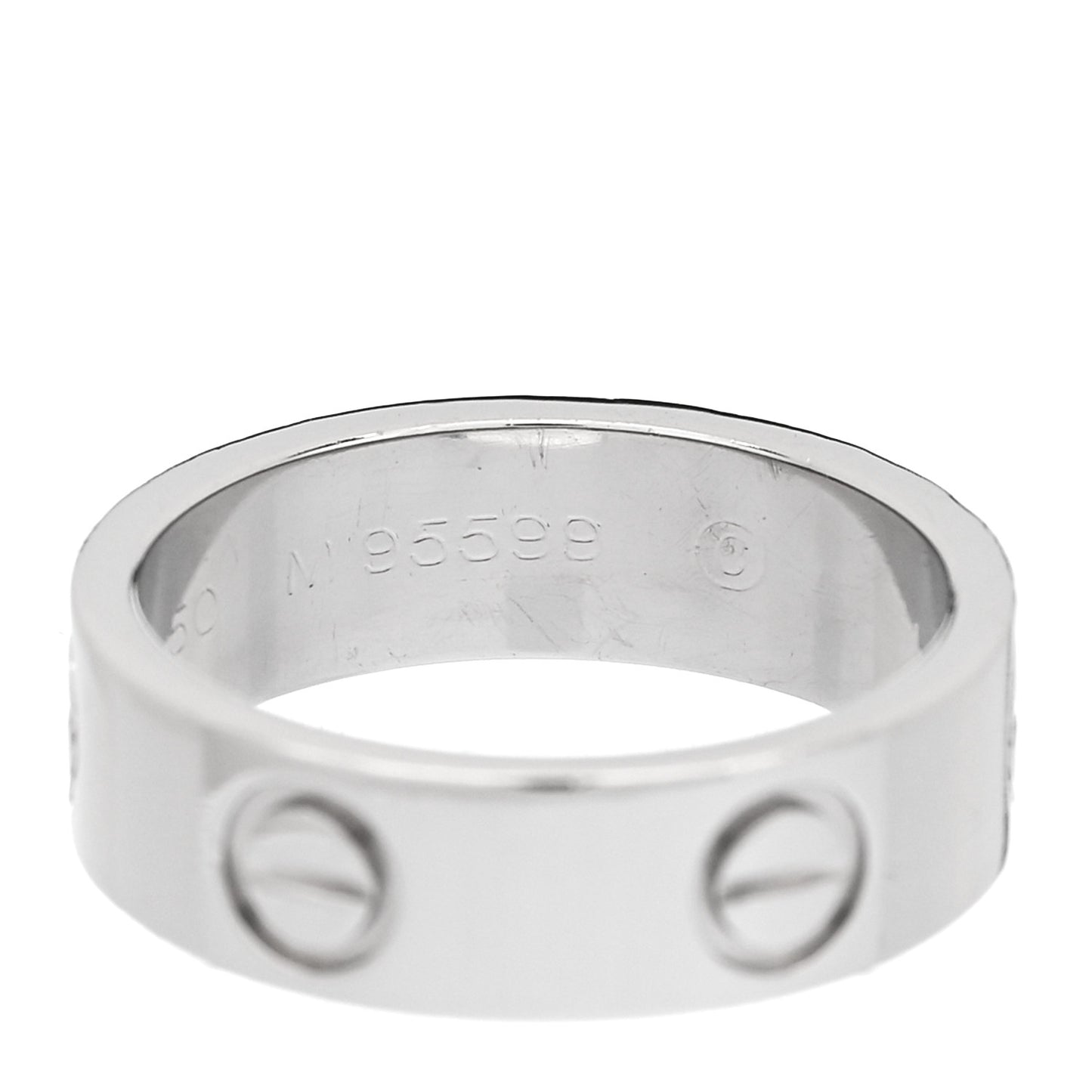 Platinum 5.5mm LOVE Ring 50 5.25