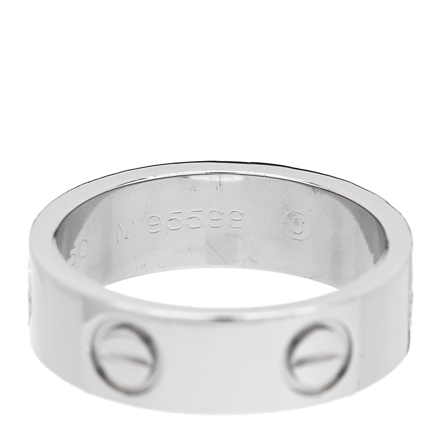 Cartier Platinum 5.5mm LOVE Ring 50 5.25 6 of 7