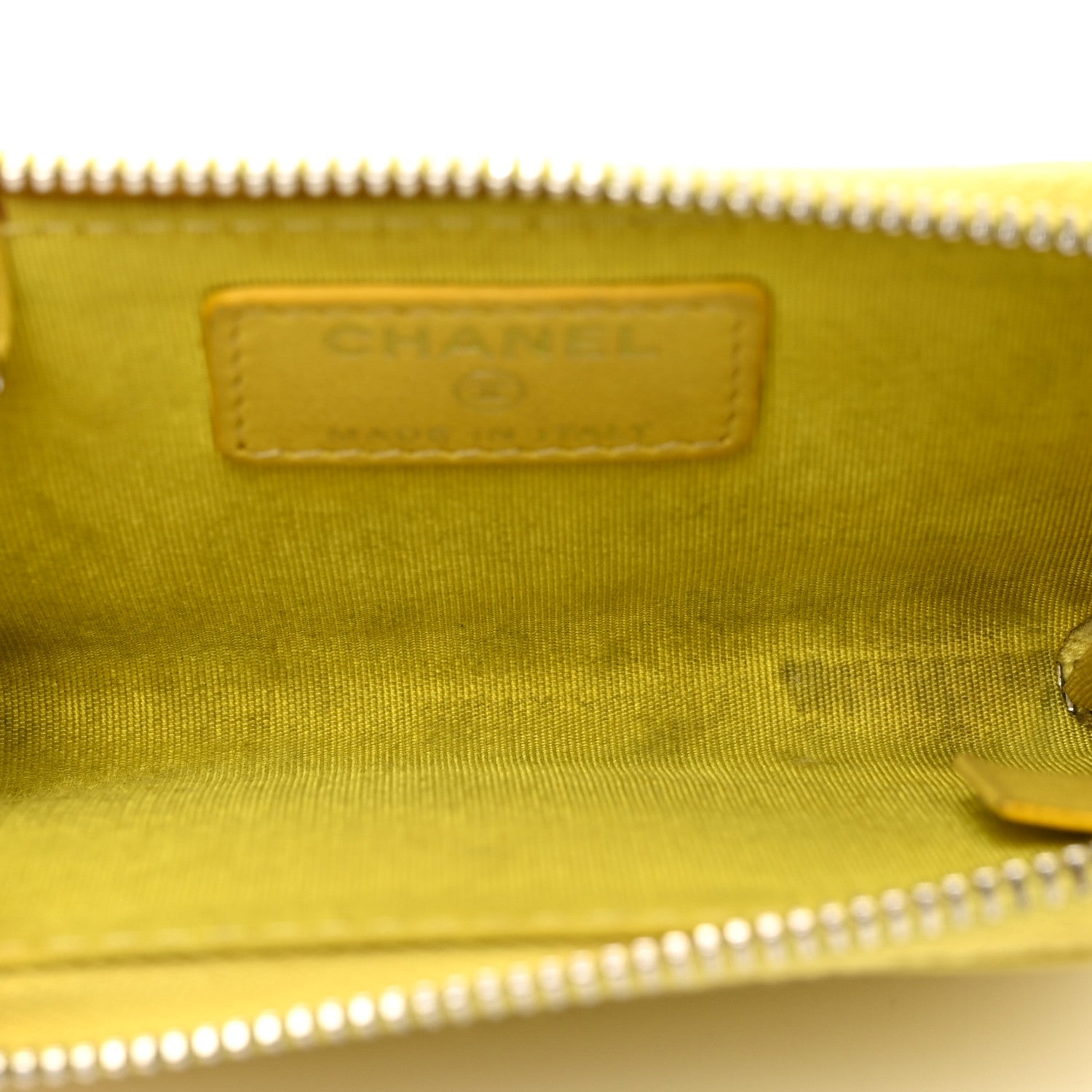 Chanel Lambskin Camellia Embossed Key Holder Case Yellow 5 of 10