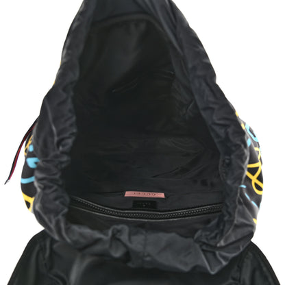 Gucci Techno Canvas GucciGhost Double Buckle Backpack Black New Acquamarine 5 of 10