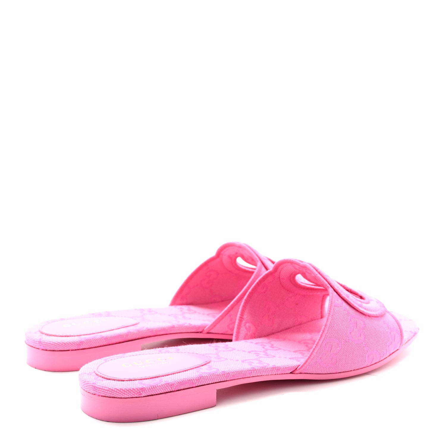 Gucci Canvas Interlocking G Womens Slide Sandals 38 Blossom Rose 5 of 9