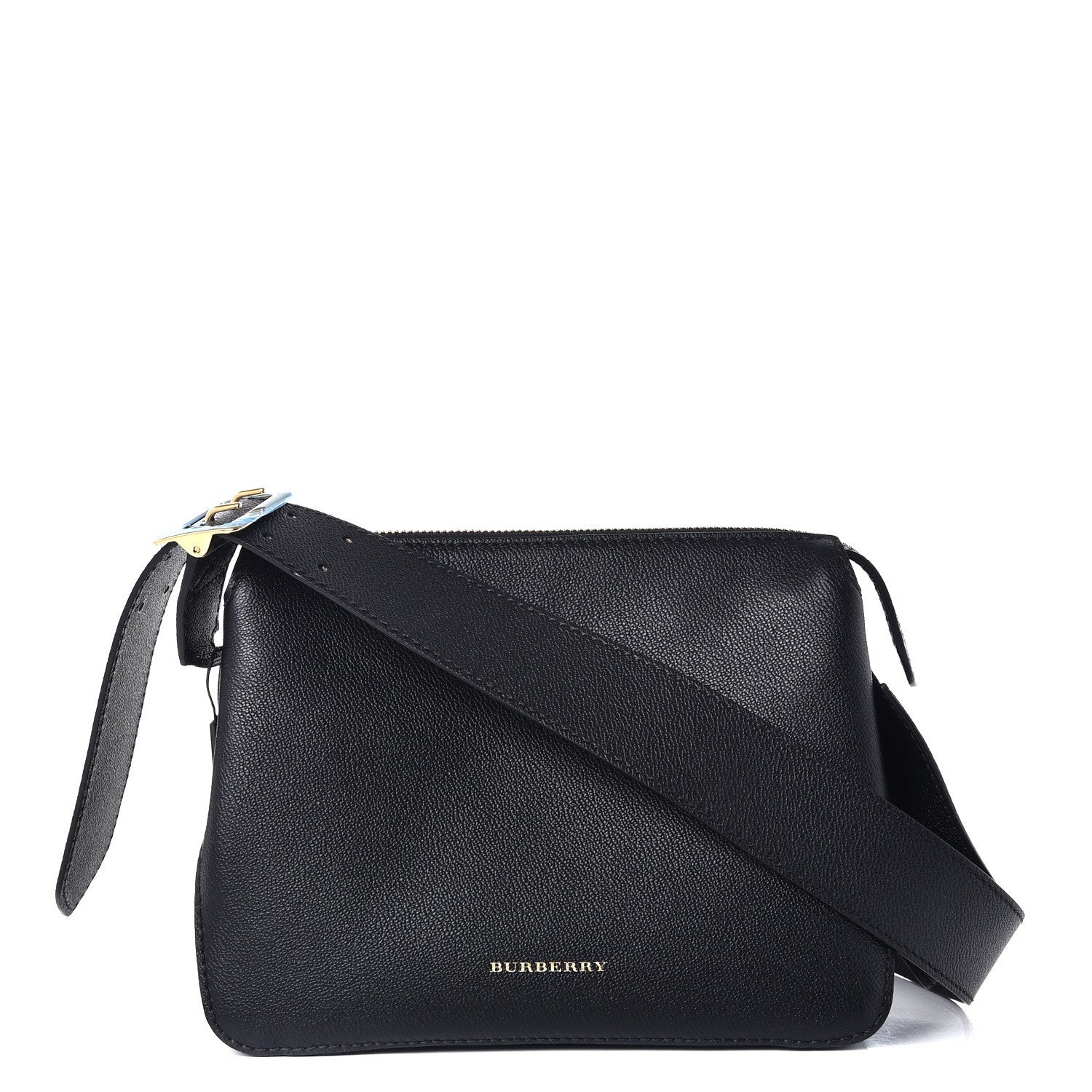 Burberry Soft Grain Calfskin House Check Small Helmsley Crossbody Black 1 of 8