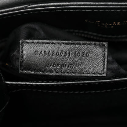 Saint Laurent Calfskin Y Quilted Monogram Monochrome Toy Loulou Crossbody Bag Black 7 of 10