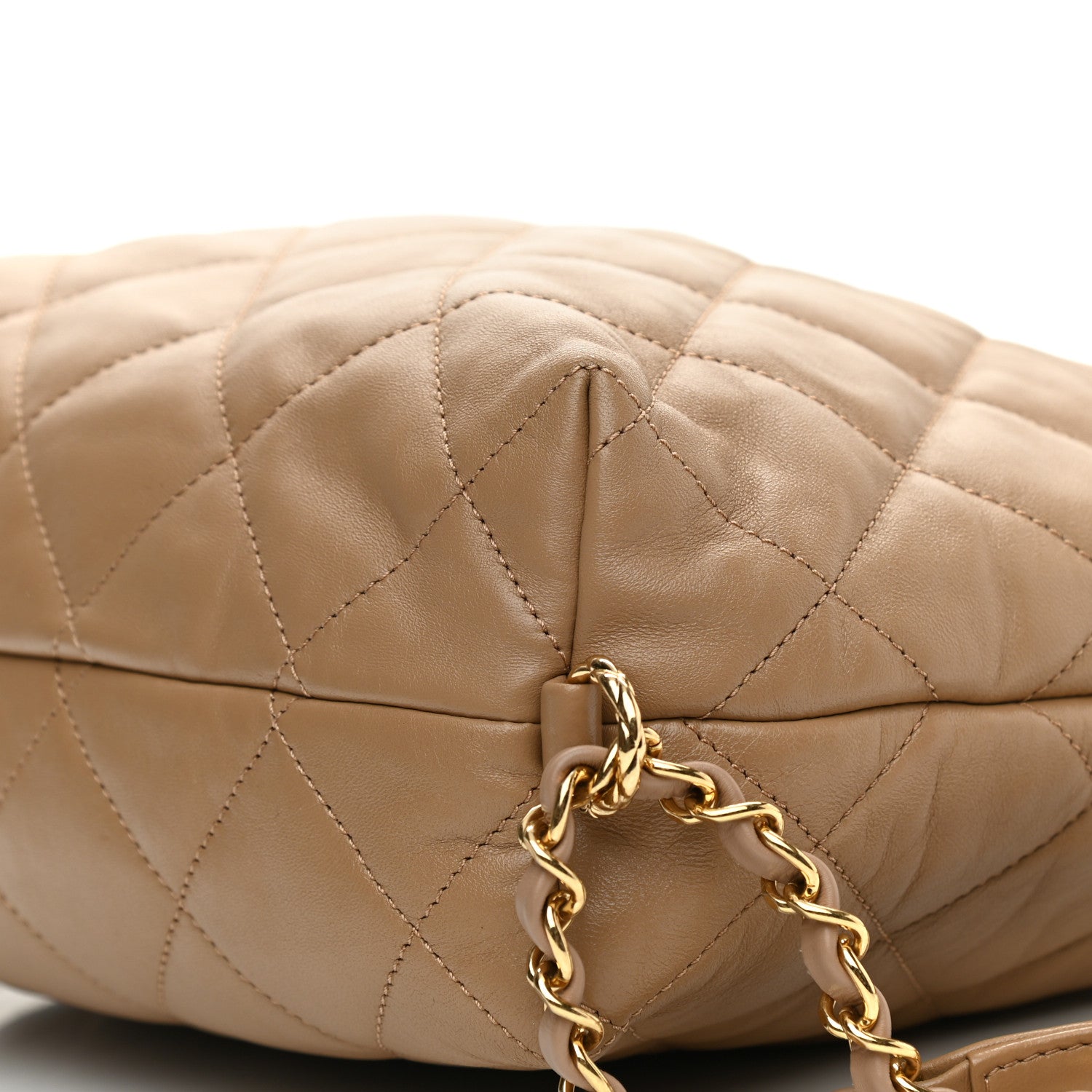 Chanel Lambskin Quilted Hobo Beige 9 of 9