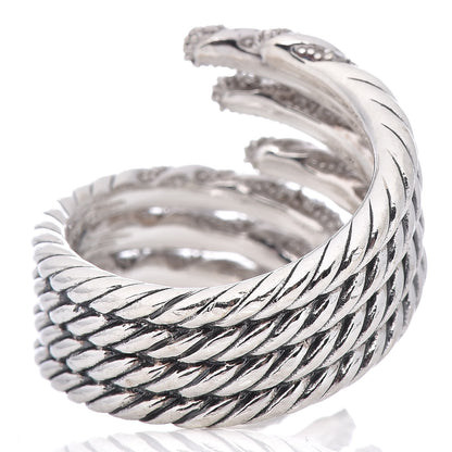 David Yurman Sterling Silver Diamond Willow Open Four Row Ring 45.5 3.5 4 of 6