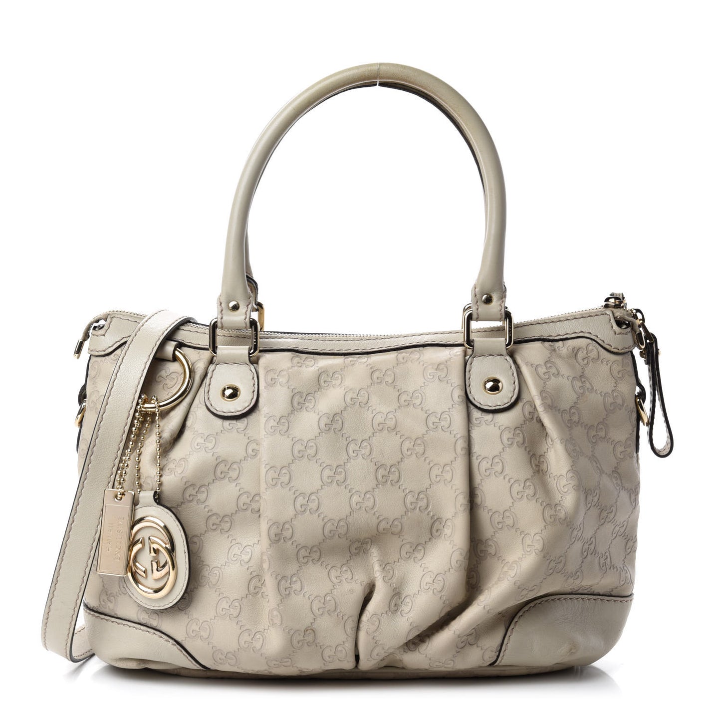 Guccissima Medium Sukey Top Handle Bag White