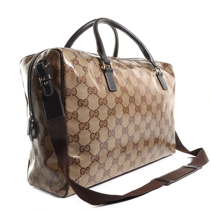 Gucci Crystal Monogram Large Duffle Beige Brown 3 of 9