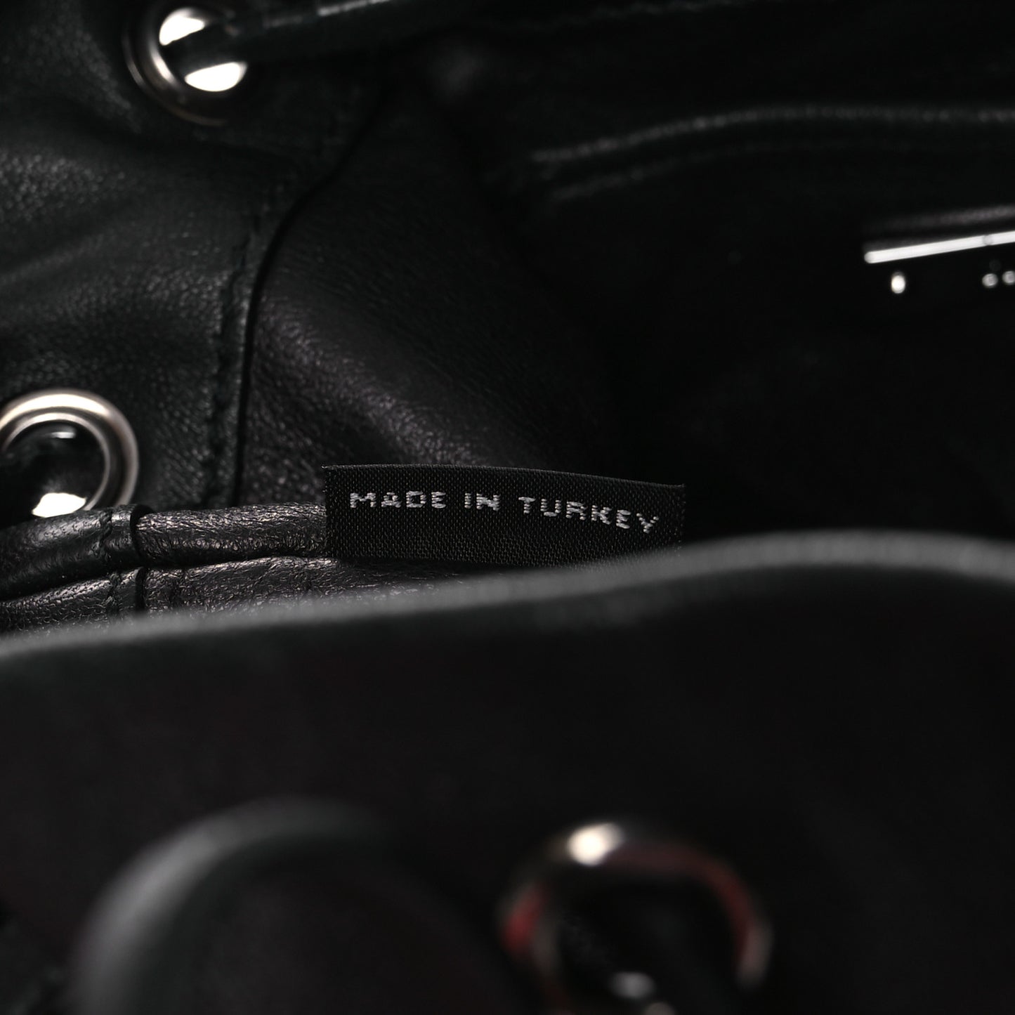 Nappa Jeweled Grommet Starlight Bucket Bag Black