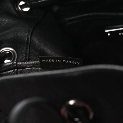 Miu Miu Nappa Jeweled Grommet Starlight Bucket Bag Black 7 of 15