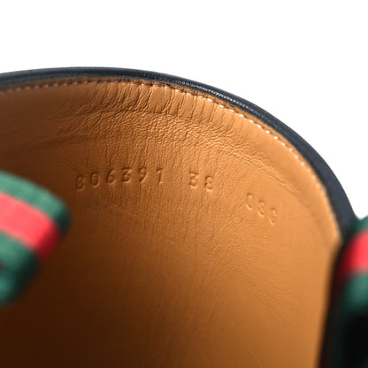 Gucci Shiny Calfskin Michelangelo Slim Horsebit Riding Boots 38 Black 8 of 11