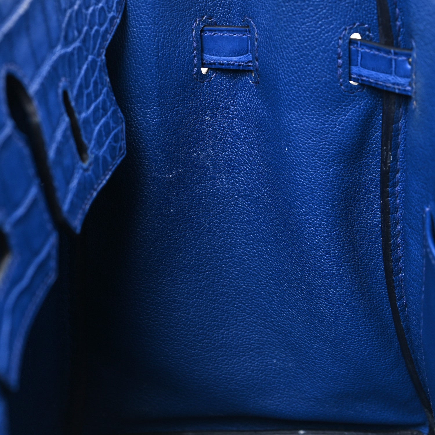 Hermes Togo Matte Alligator Birkin Touch 25 Bleu Royal 13 of 18