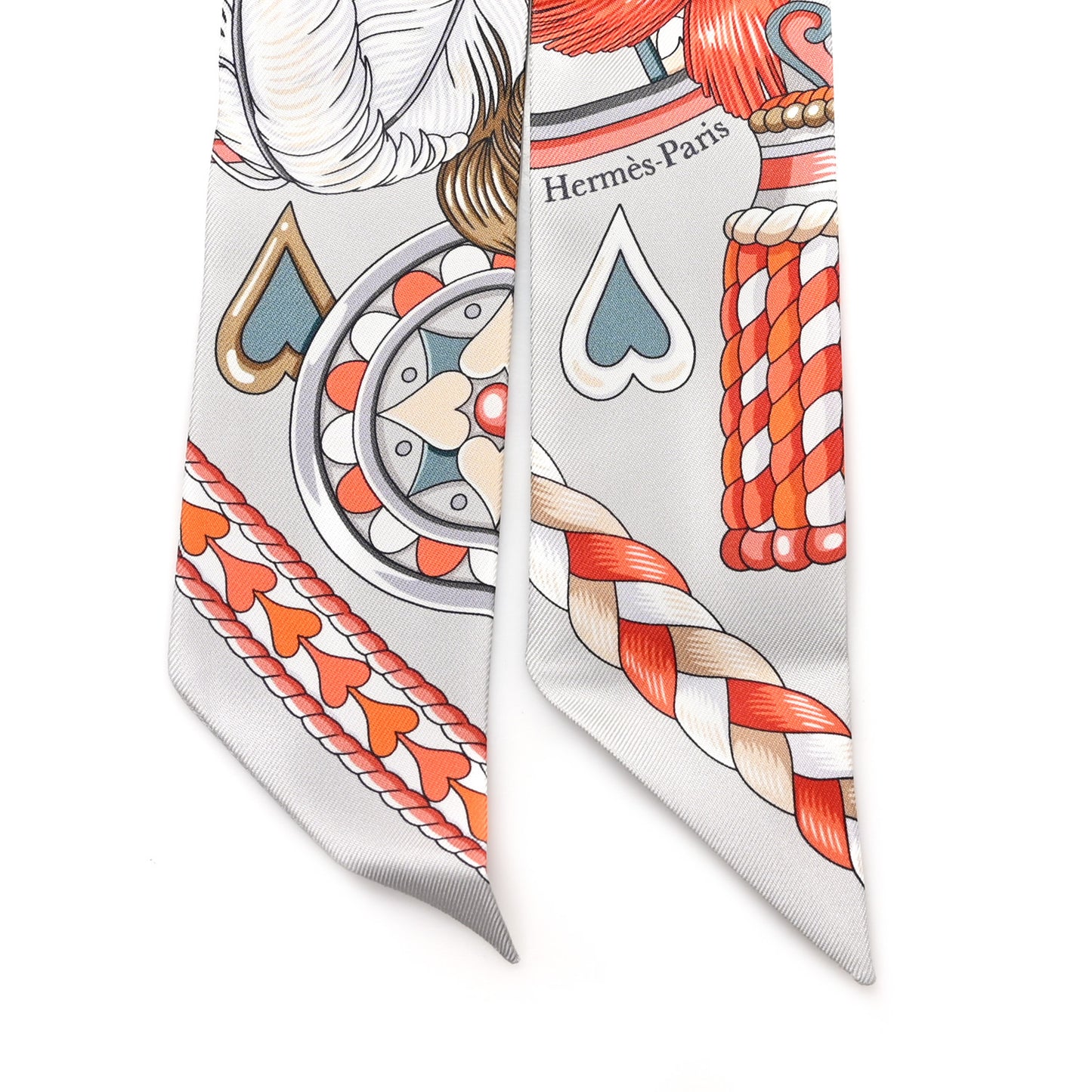 Silk Harnais De Coeur Twilly Gris Perle Orange Gris Bleute