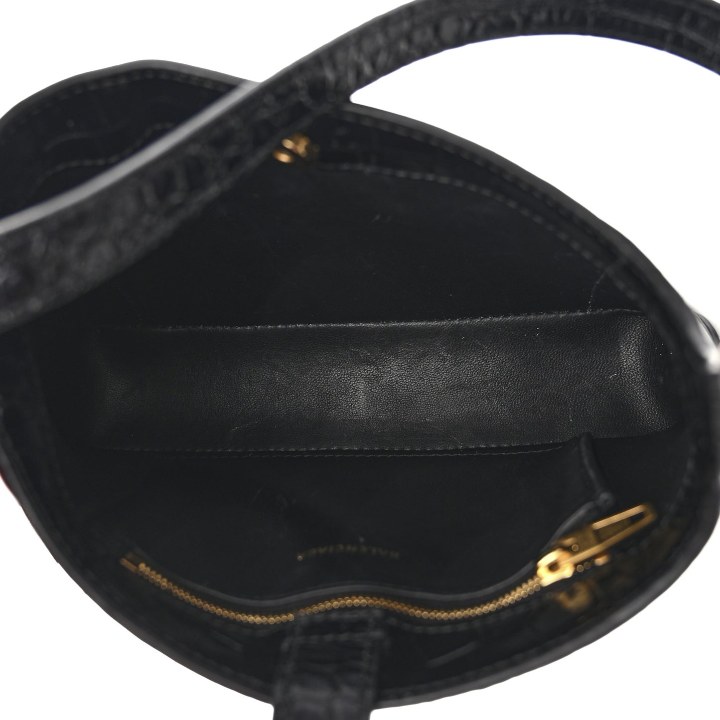 Shiny Super Supple Calfskin Crocodile Embossed Small XX Bag Black