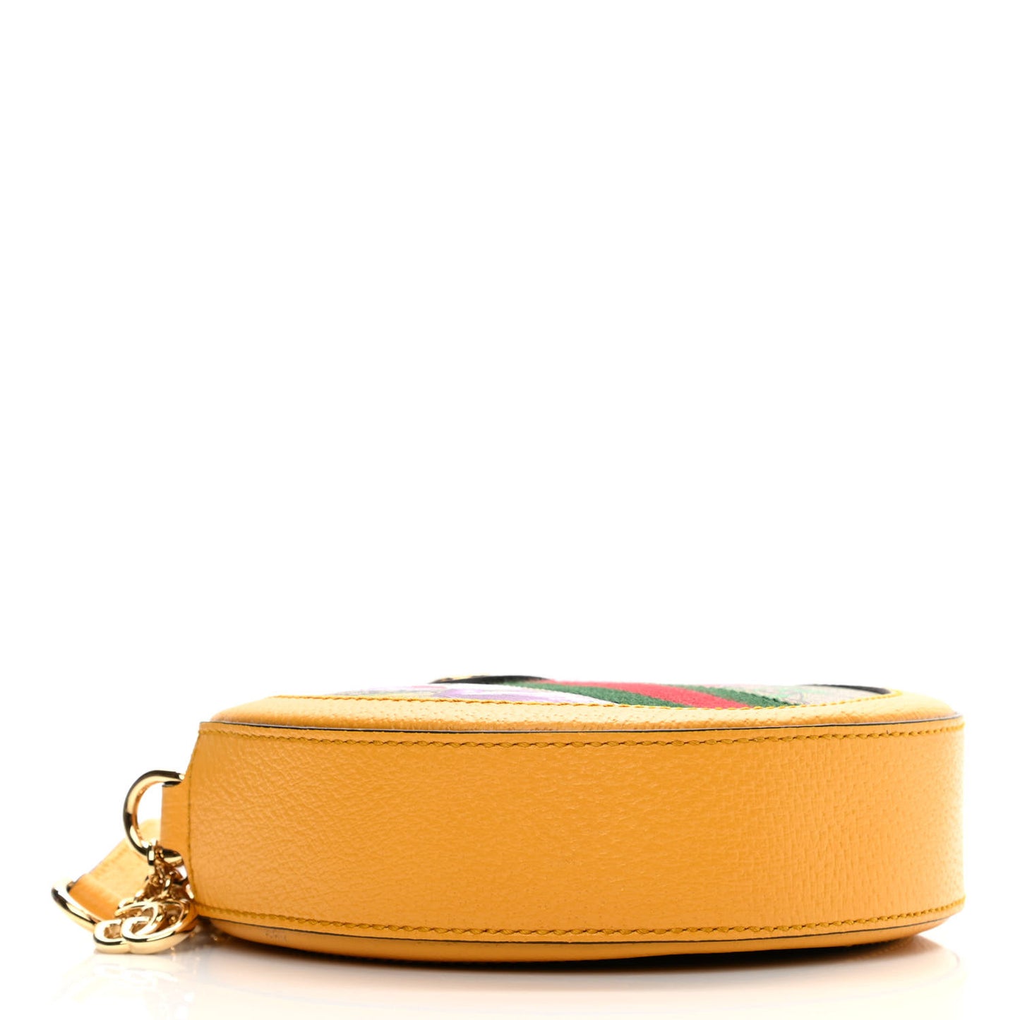 GG Supreme Monogram Flora Web Mini Ophidia Round Shoulder Bag Beige Multicolor Crop