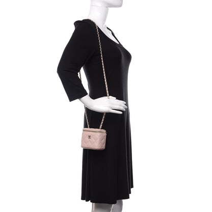 Chanel Caviar Quilted Mini Vanity Case With Chain Light Pink 2 of 8