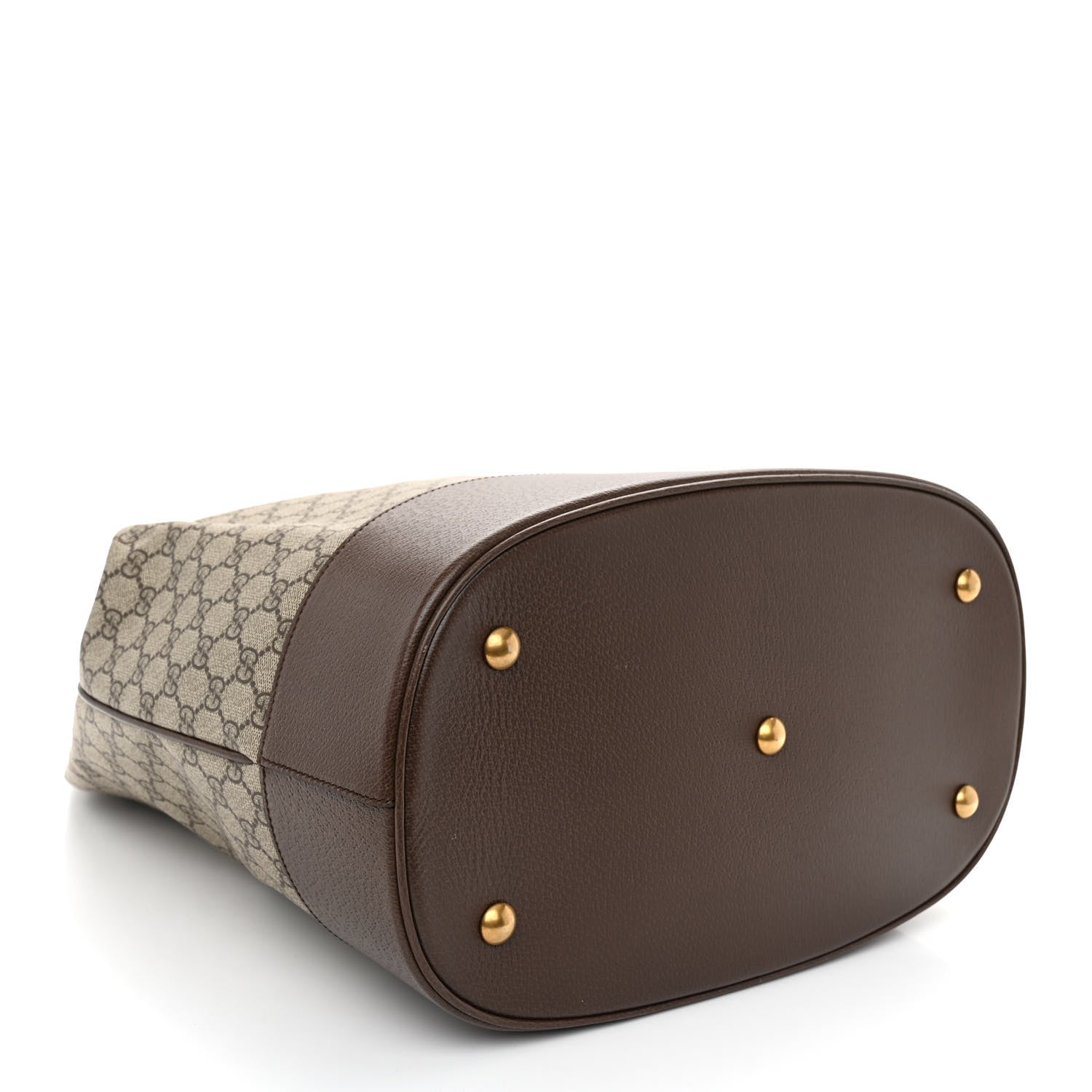 Gucci GG Supreme Monogram Textured Dollar Calfskin Web Savoy Duffle Bag Beige Ebony 4 of 9