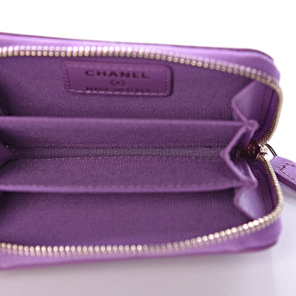 Chanel Caviar Quilted Filigree Coin Purse Purple 5 of 8