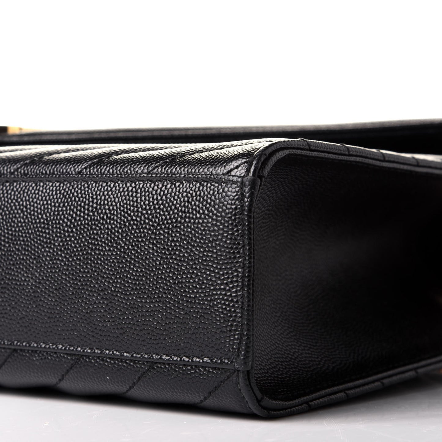 Grain De Poudre Matelasse Chevron Large Monogram Satchel Black