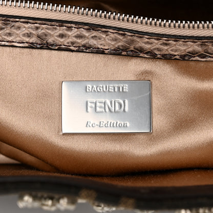 Fendi Re-Edition Elaphe Fabric Jacquard FF 1974 Embroidered Baguette Multicolor 6 of 10