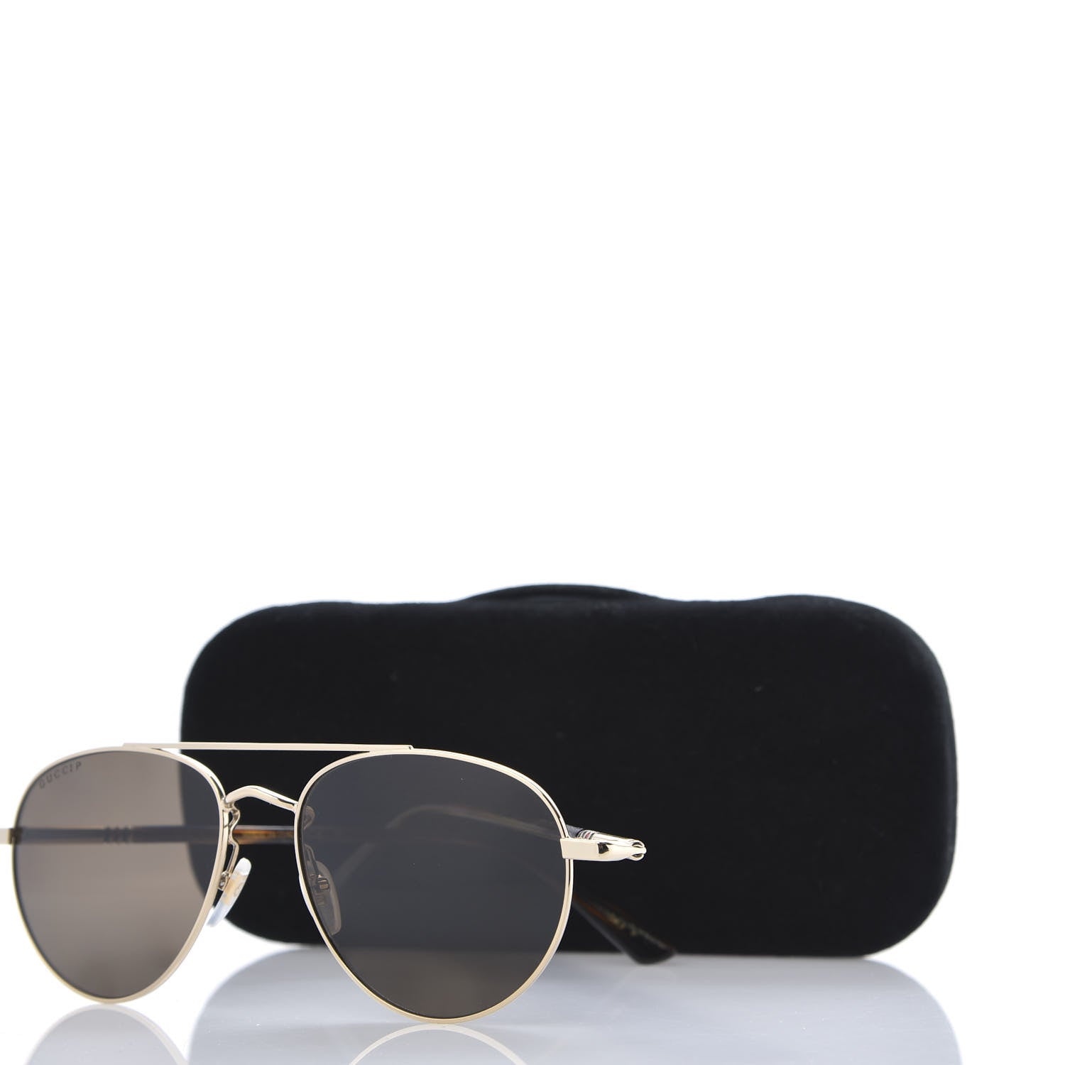 Gucci Acetate Aviator Sunglasses GG0388S Gold 8 of 8