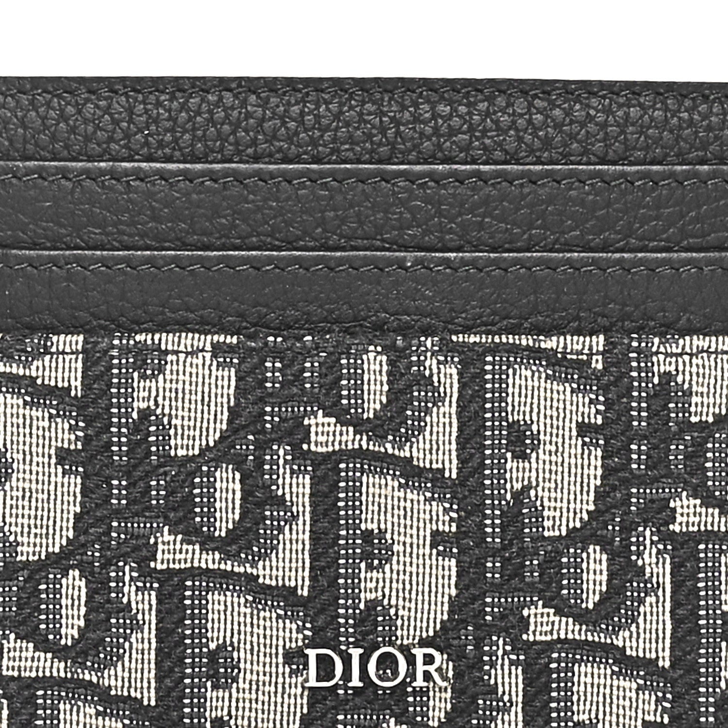Christian Dior Grained Calfskin Oblique Card Holder Black 4 of 6