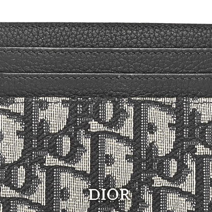 Christian Dior Grained Calfskin Oblique Card Holder Black 4 of 6
