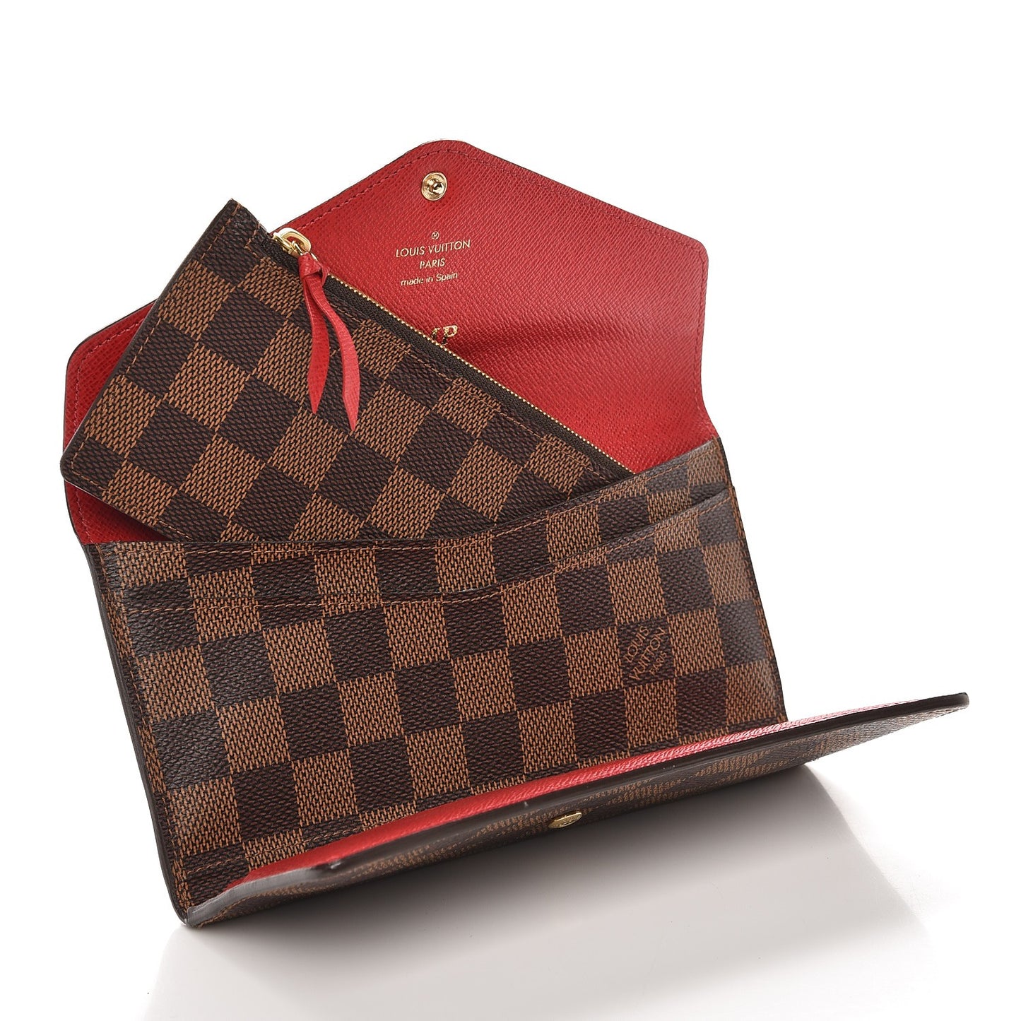Damier Ebene Josephine Wallet Red