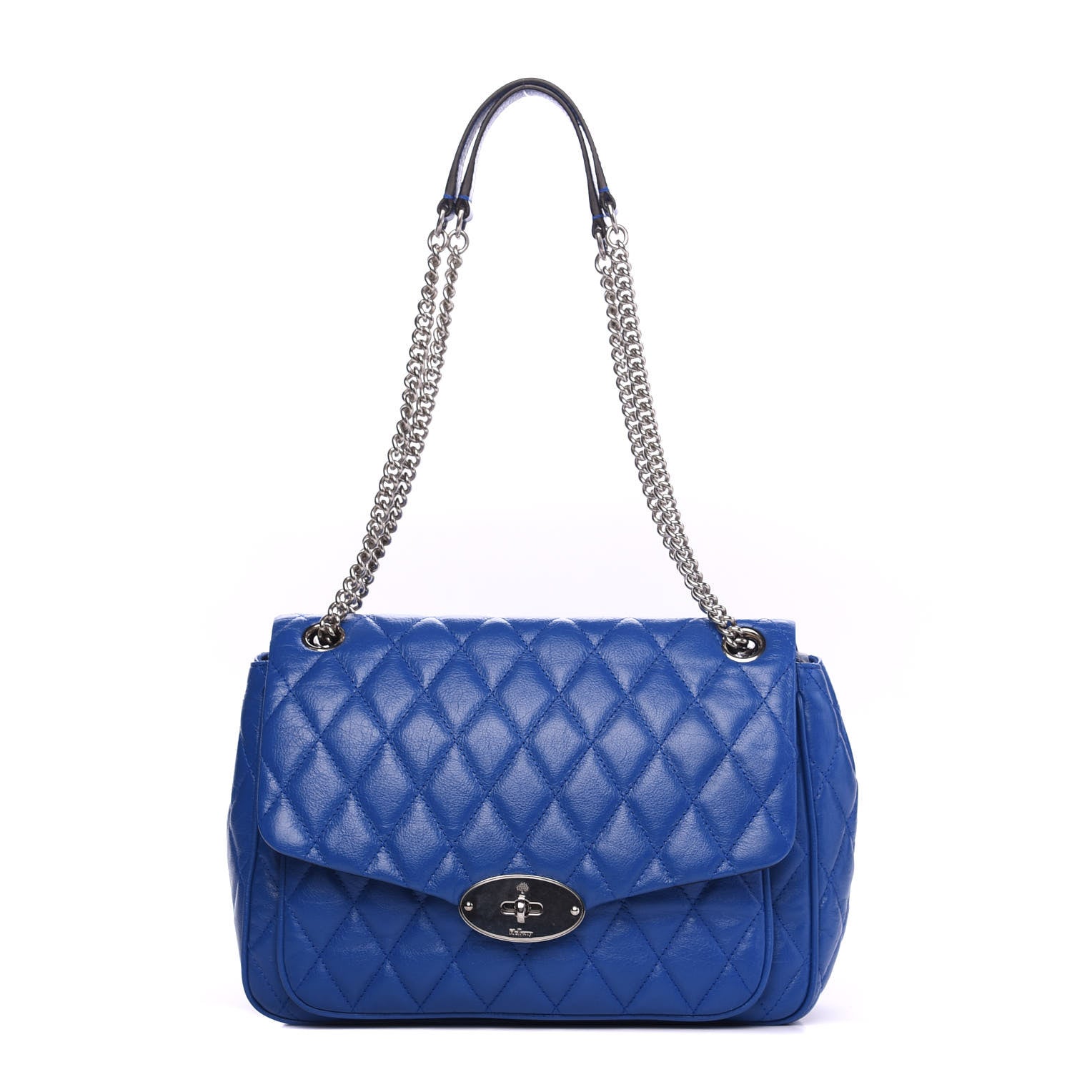 Mulberry Shiny Buffalo Quilted Darley Shoulder Bag Porcelain Blue 1 of 8