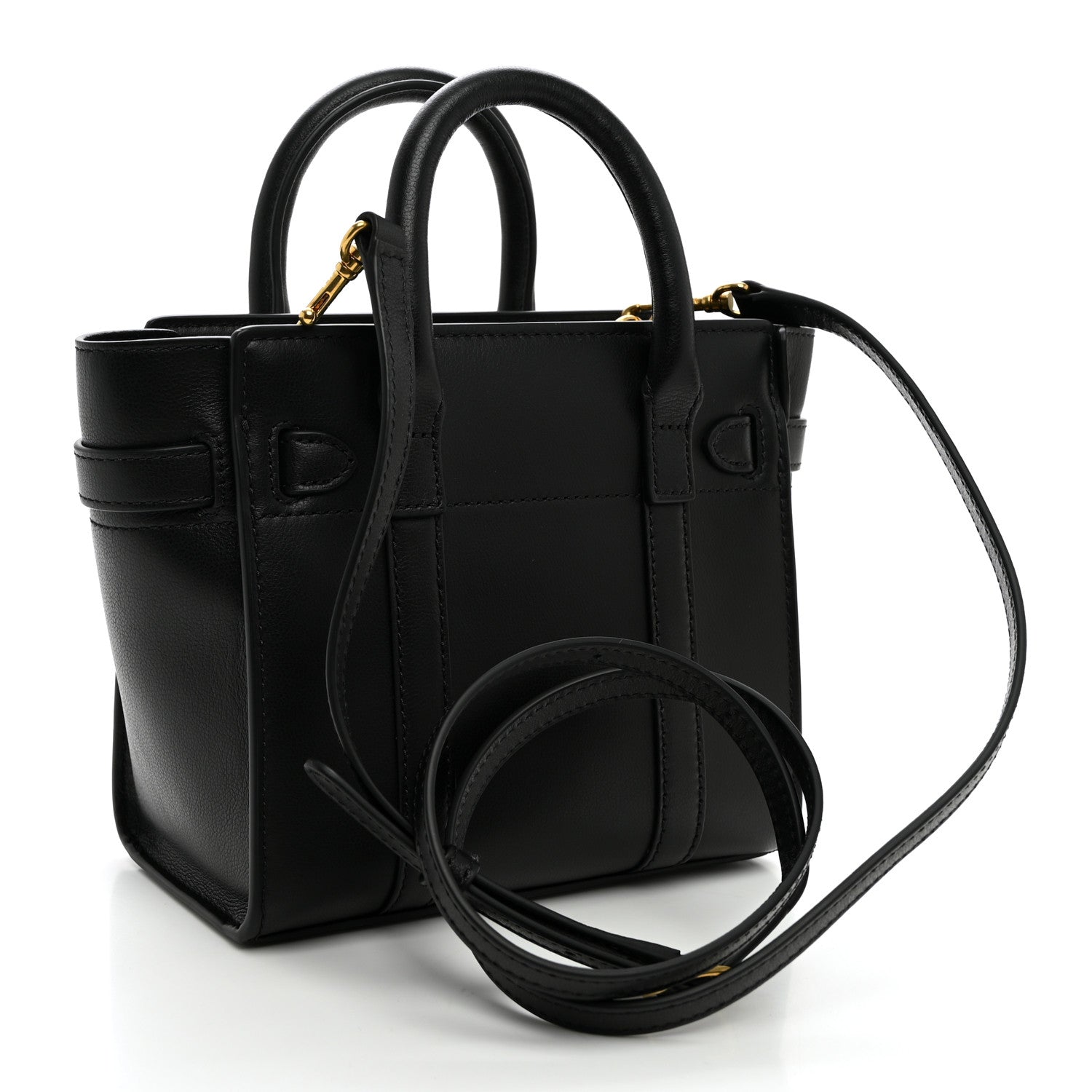 Mulberry Silky Calfskin Micro Bayswater Zip Tote Black 3 of 9