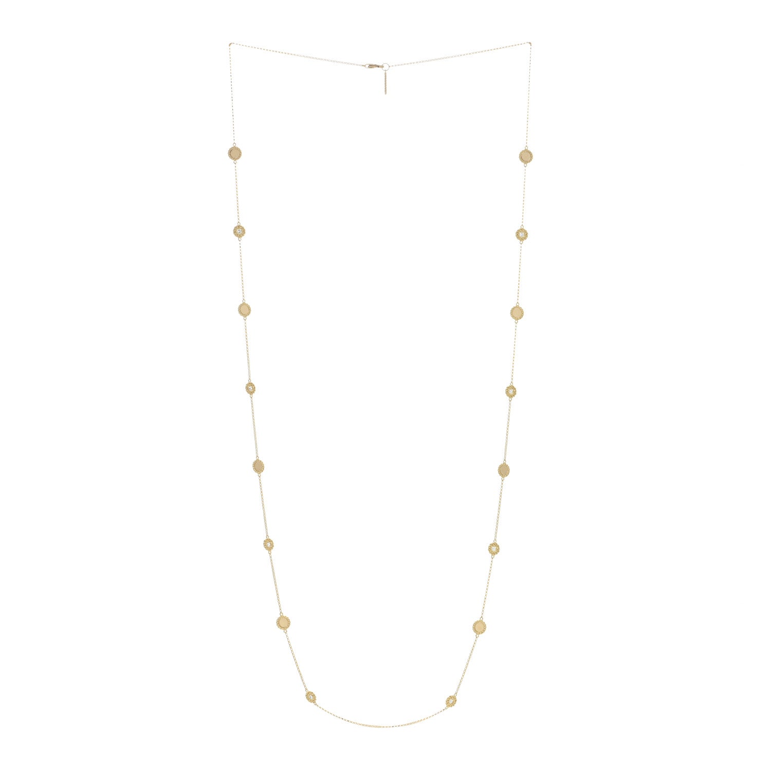 Roberto Coin 18K Yellow Gold Diamond New Barocco Station Necklace 2 of 4
