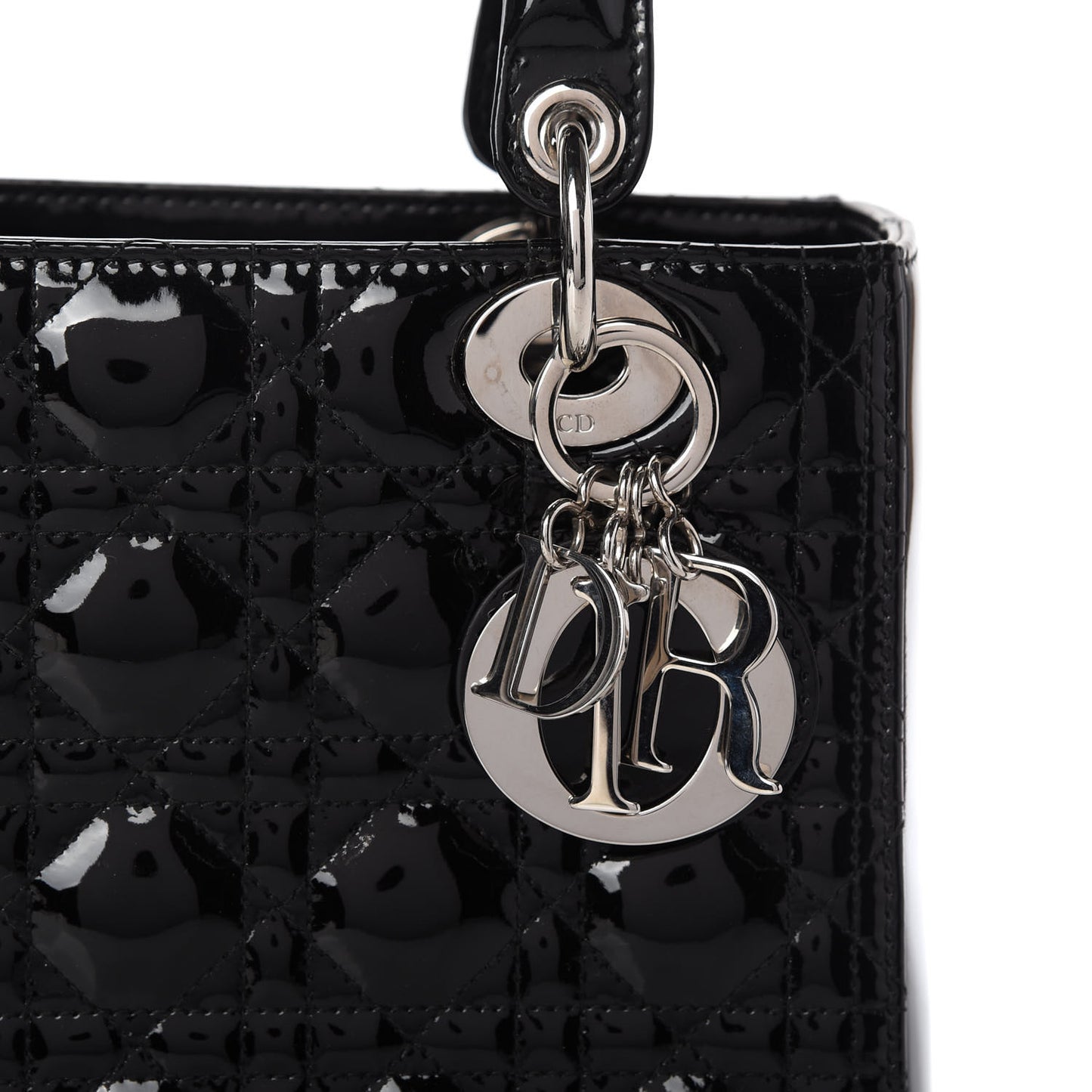 Patent Cannage Medium Lady Dior Black