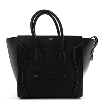 Celine Drummed Calfskin Mini Luggage Black 1 of 11