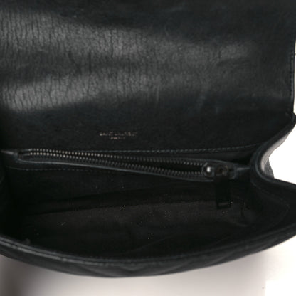Saint Laurent Sheepskin Matelasse Chevron Monogram Monochrome Medium College Bag Black 5 of 9