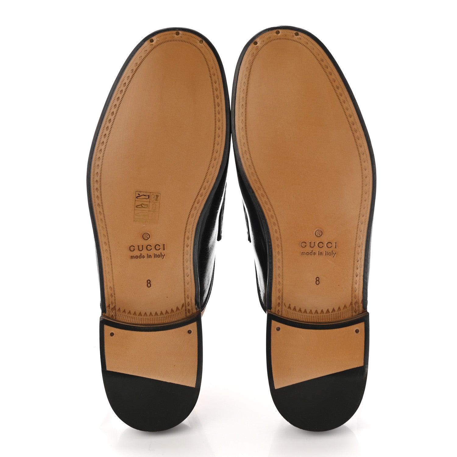 Gucci Goatskin Stripe Mens Horsebit Slingback Slippers 8 Black 5 of 11
