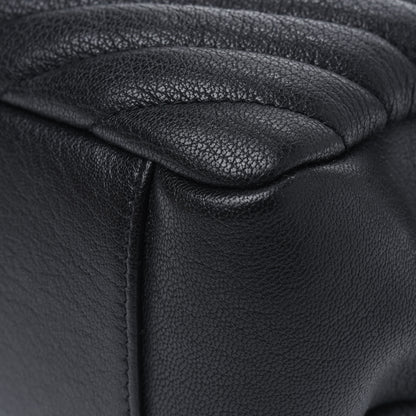 Saint Laurent Sheepskin Matelasse Chevron Monogram Monochrome Large College Satchel Black 11 of 14