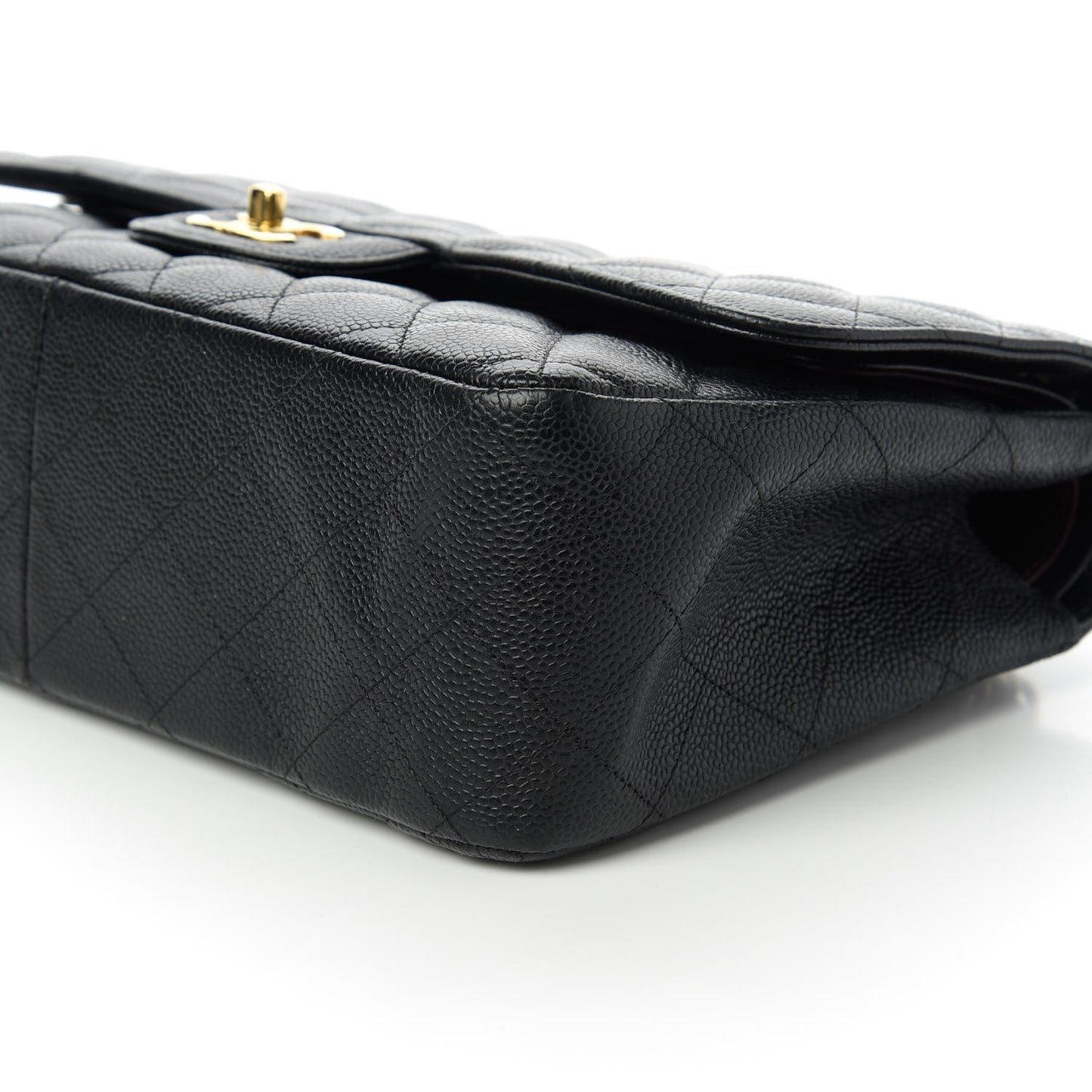 Caviar Quilted Jumbo Double Flap Black