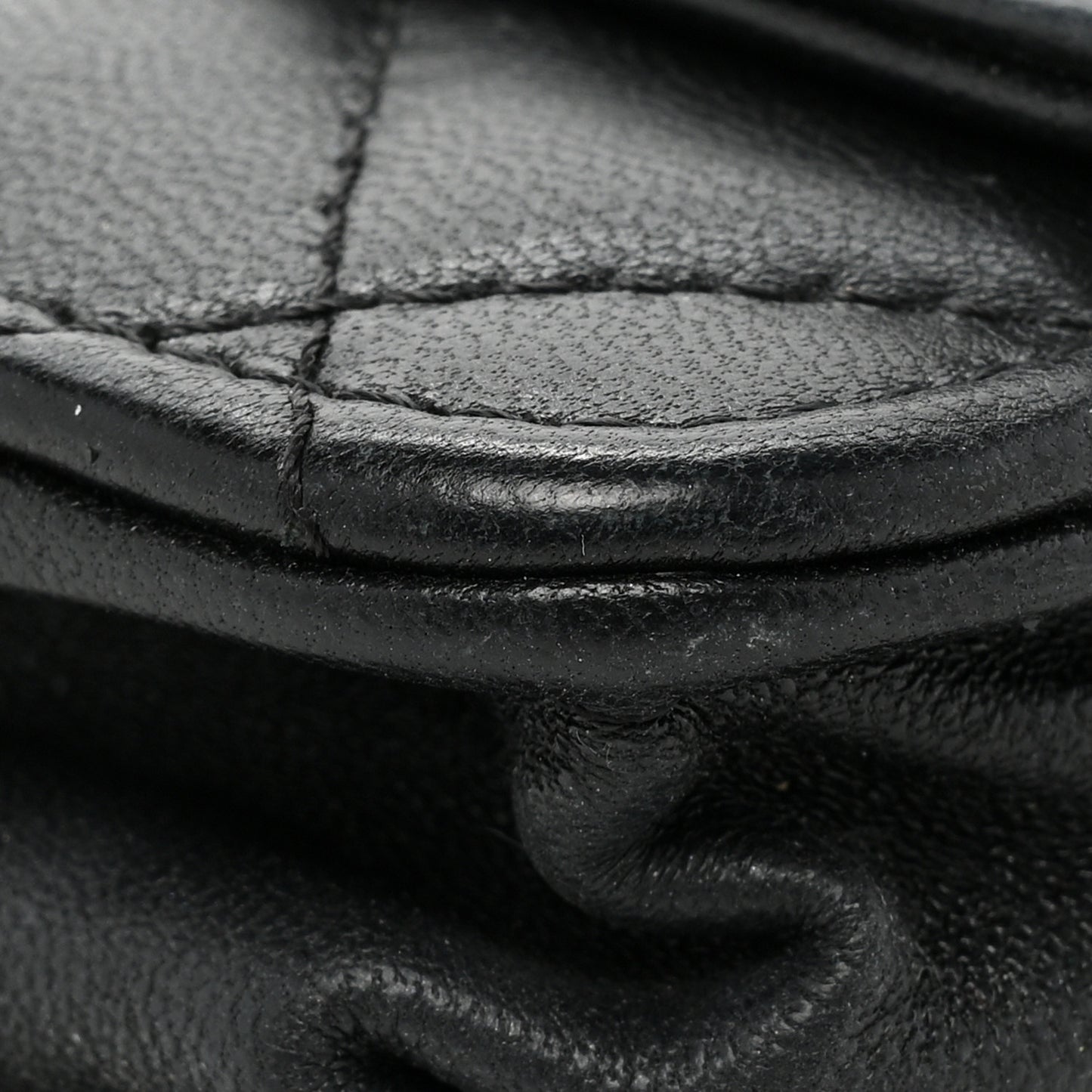 Lambskin Quilted Trendy CC Wallet On Chain WOC Black