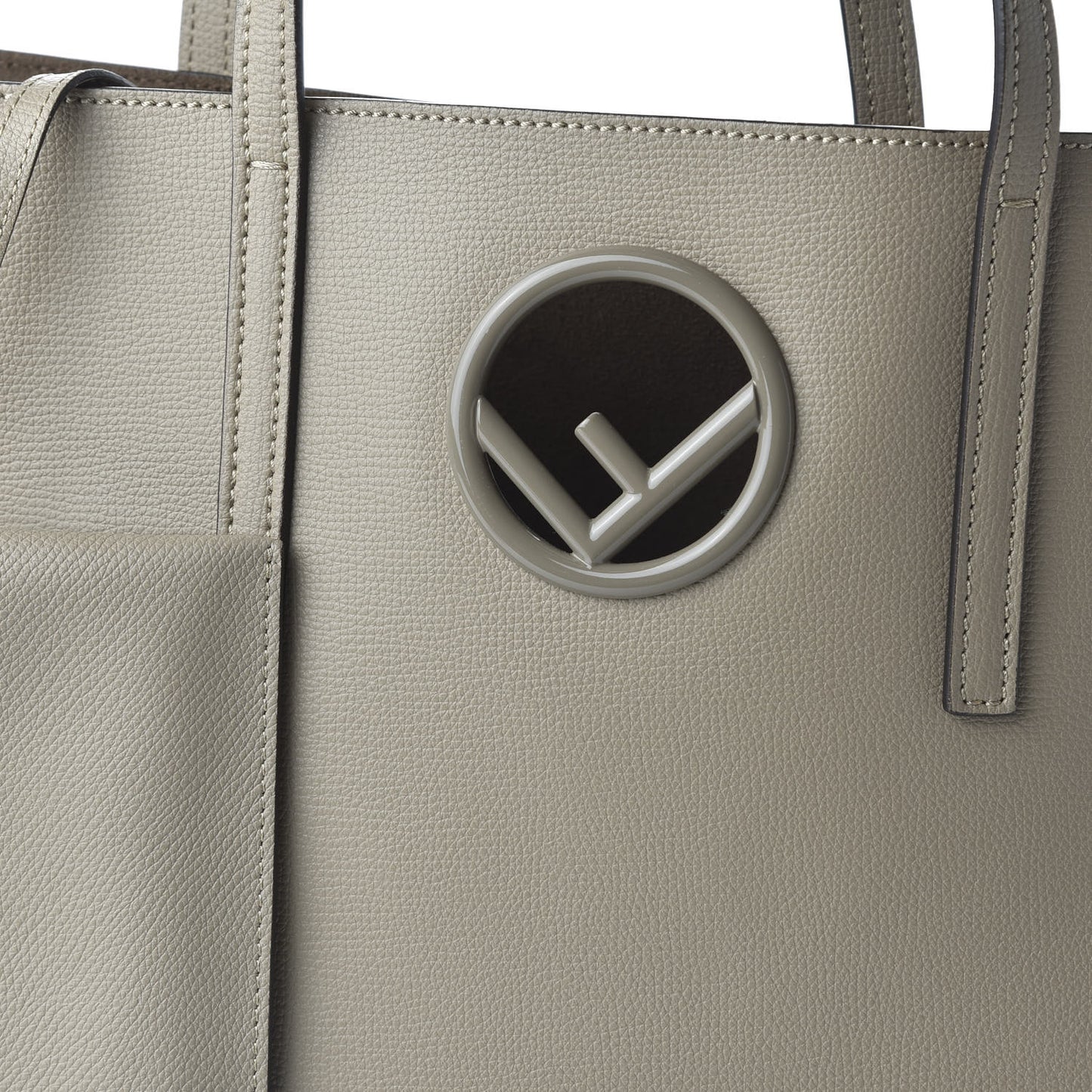 Vitello Vienna Enamel F is Fendi Shopping Tote Tortora Taupe