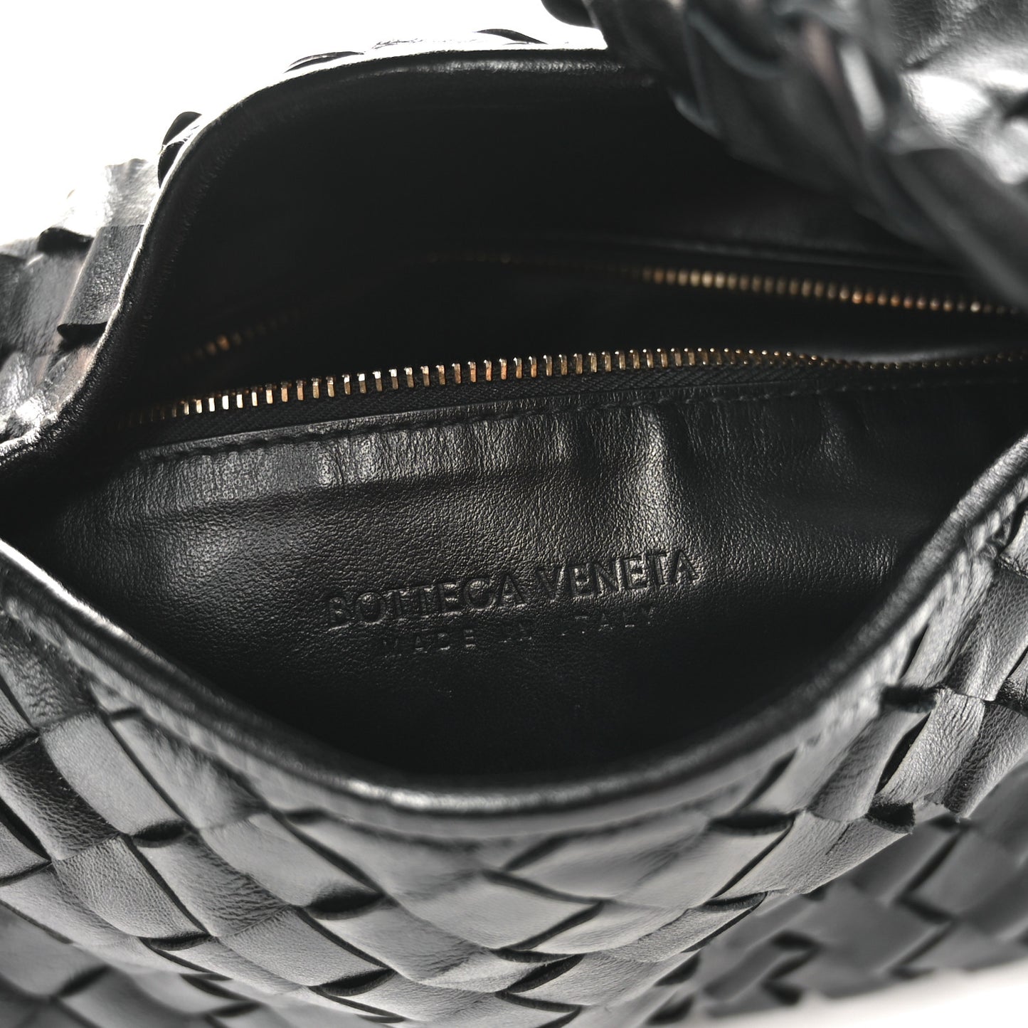 Calfskin Intrecciato Small Hop Black