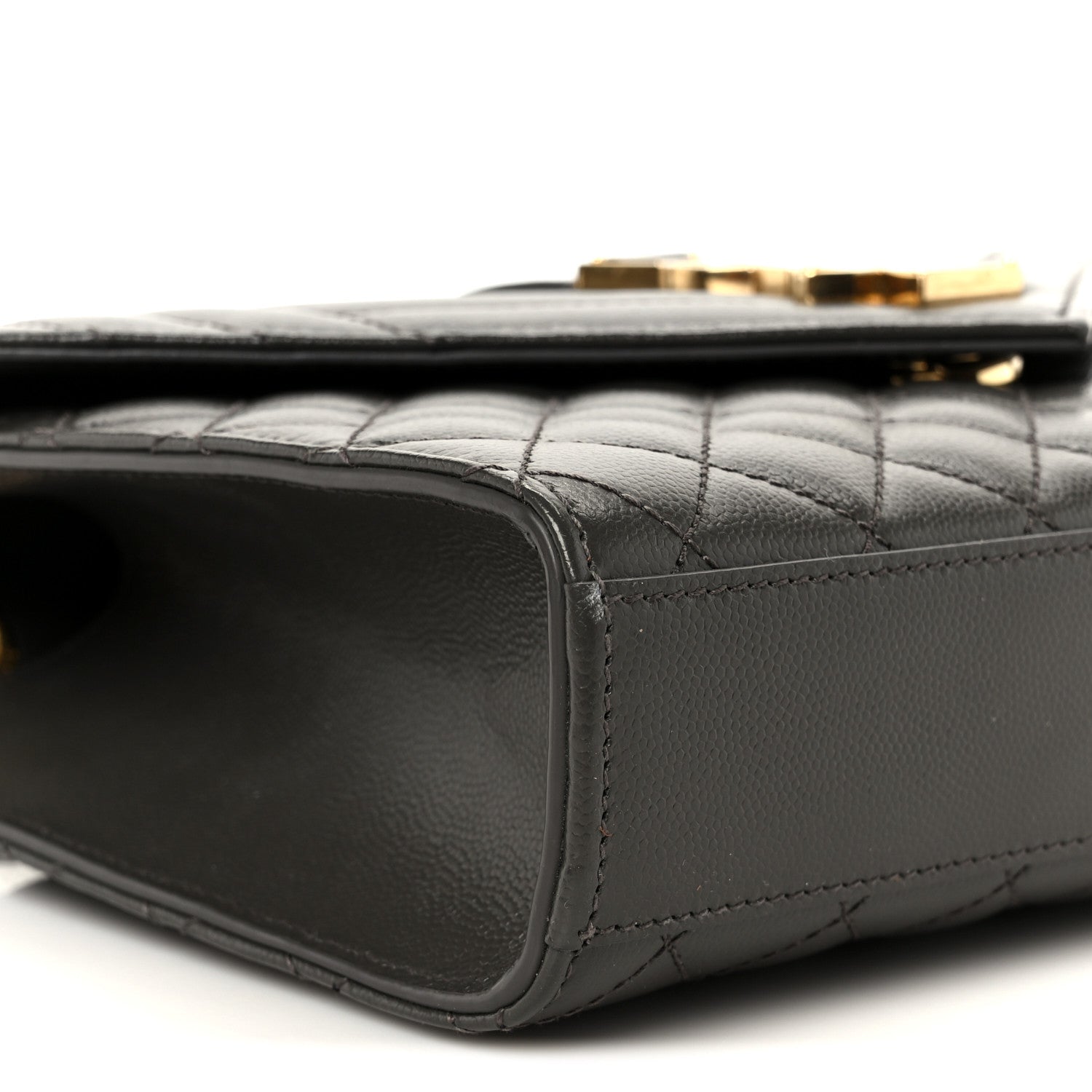 Saint Laurent Grain De Poudre Textured Mixed Matelasse Triquilt Medium Monogram Satchel Pebble 10 of 11